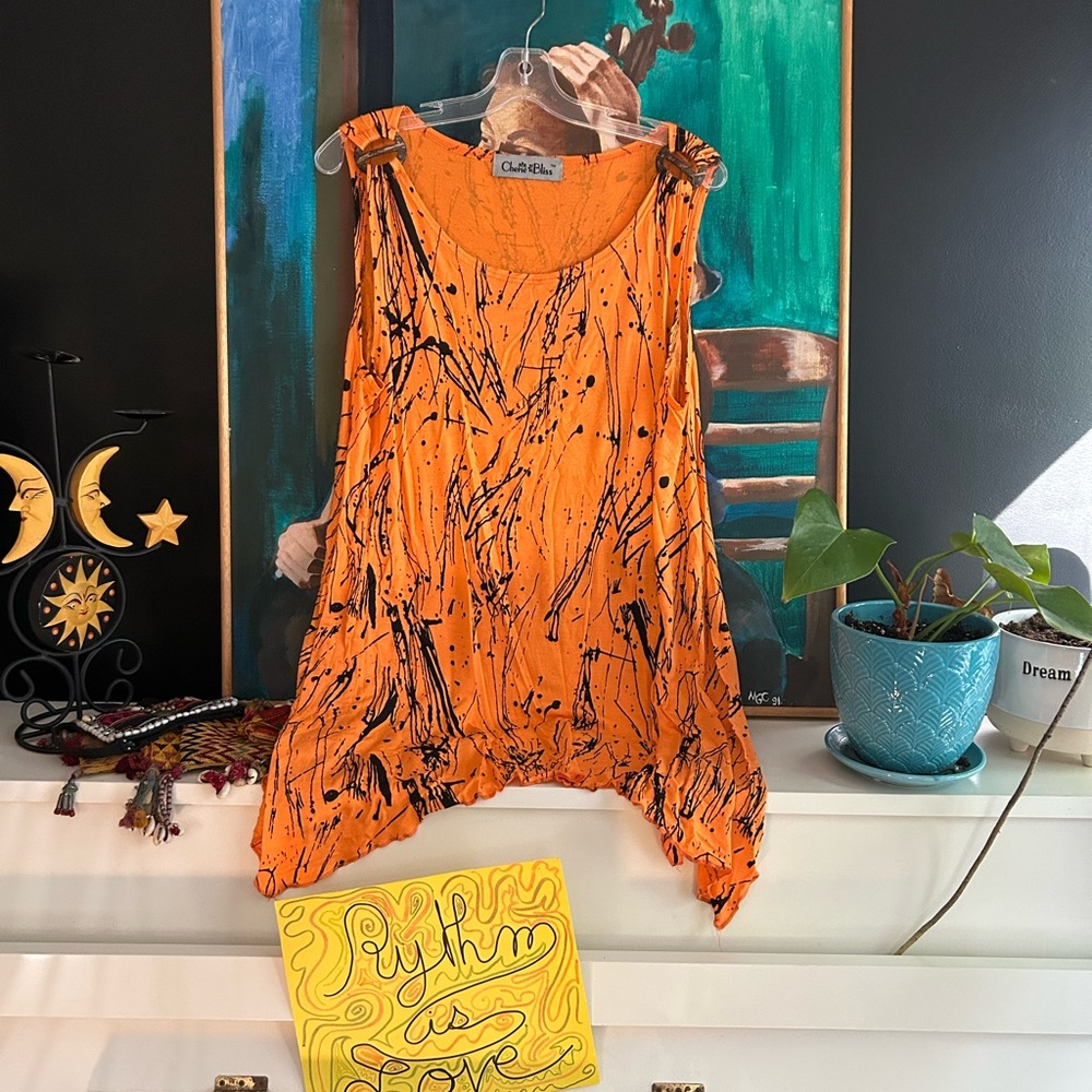Orange Splatter Tank Top - Picture 2 of 16